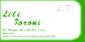 lili koromi business card
